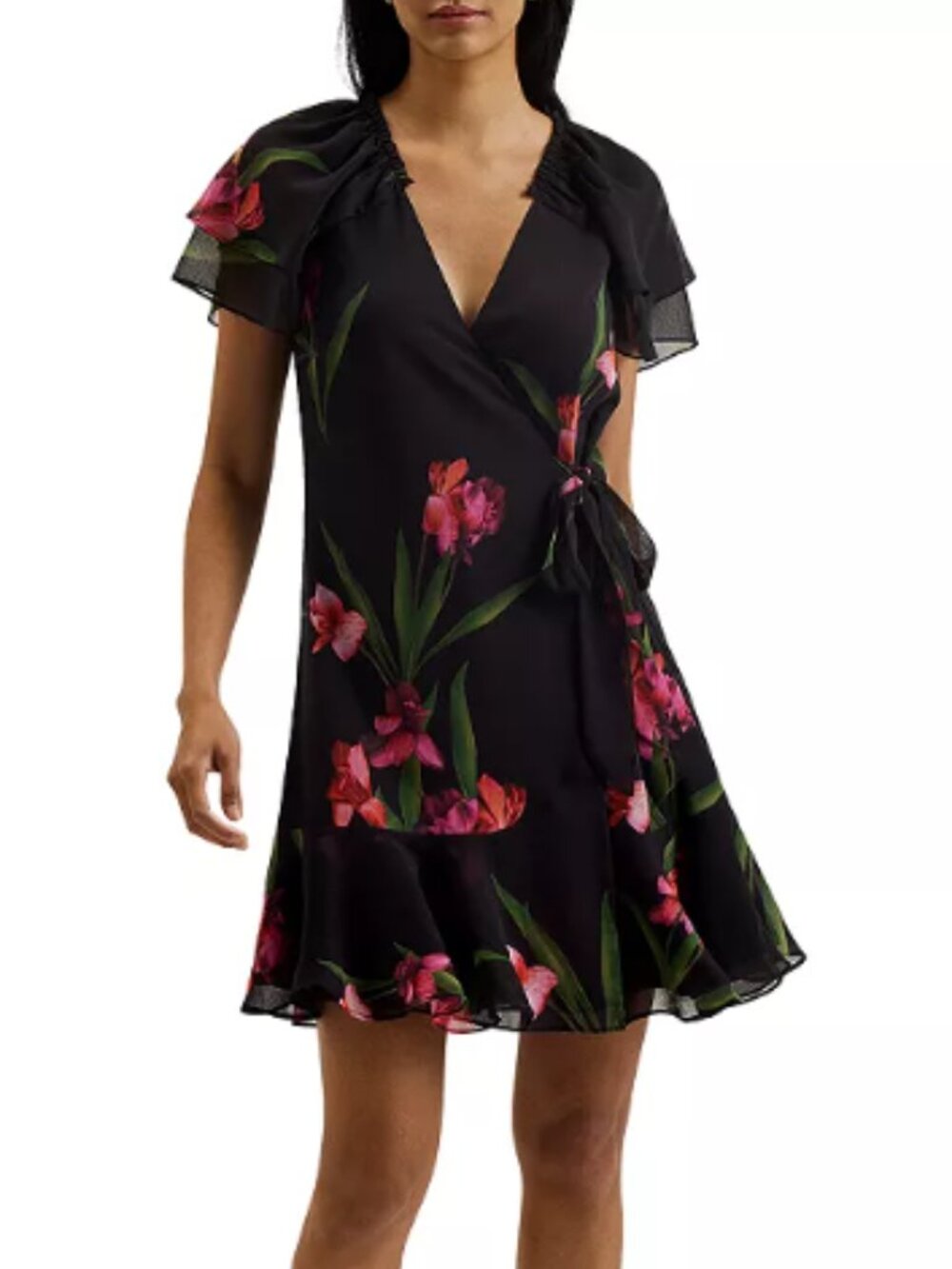 Ted Baker Angel Sleeve Wrap Mini Dress NWT